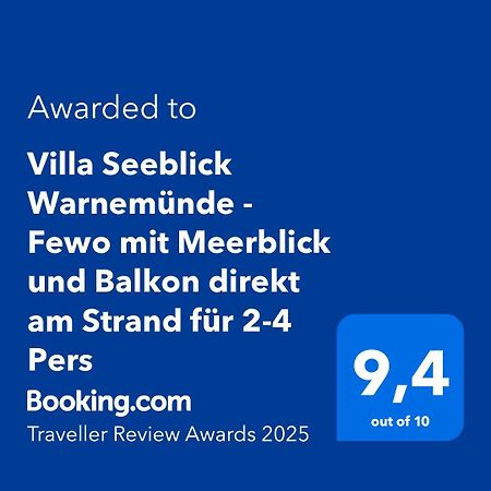 Villa Seeblick Warnemuende - Fewo Mit Meerblick Und Balkon Direkt Am Strand Fuer 2-4 Pers Rostock Exterior foto